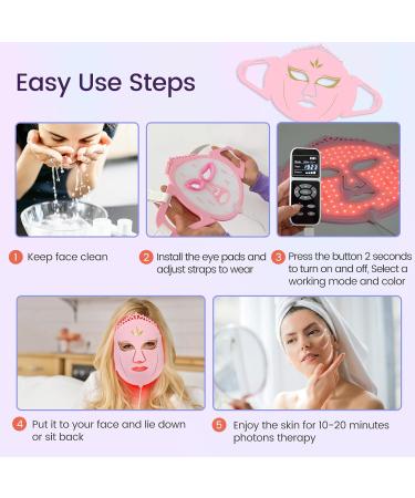 LED Light Mask for Face - Red & Blue Light Therapy 7 Colors Silicone Facial Device for Collagen Production | International Shipping - Buy Online on GoSupps.com