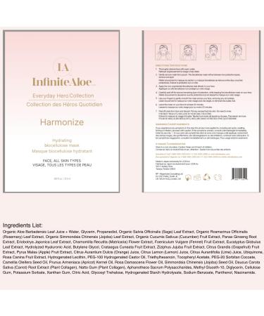 Buy InfiniteAloe Biocellulose Fiber Face Mask | Hydrating Everyday Hero Mask - International Shipping Available - Buy Online on GoSupps.com