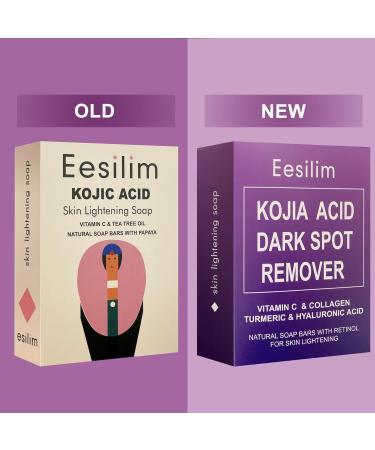 Eesilim Kojic Acid Skin Brightening Soap 65g - 2 Bars | Hyaluronic Acid, Tea Tree Oil | Dark Spot & Acne Scar Removal | Freckle Elimination | Men/Women, All Skin Types - Buy Online on GoSupps.com