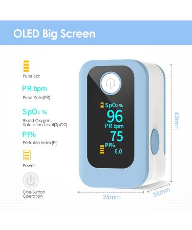 Wawech Fingertip Oximeter Pulse Oximeter with LED Display Heart Rate Monitor Professional Fingertip Oximeter - Buy Online on GoSupps.com