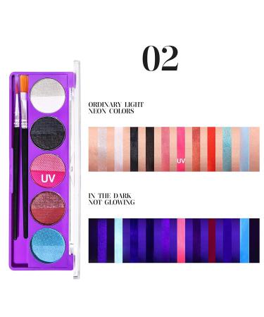 10 Colors Glow Face & Body Paint - Water-Soluble for All Skin Types | Halloween Festival Glow Party Supplies - Buy Online on GoSupps.com