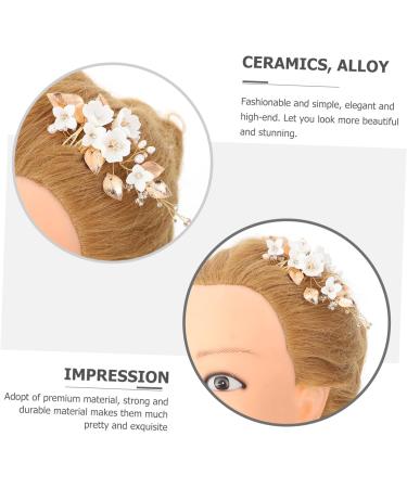 Ipetboom 1pc White Bridal Comb Bride Hair Comb White Hair Clip Bride Headpiece Women Hair Comb Flower Rhinestone Hair Clips Rhinestone Pearl Hair Clips Accessories Ceramics Wedding Women's - Buy Online on GoSupps.com