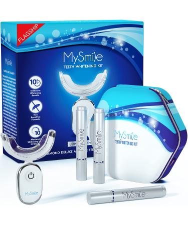 MySmile Teeth Whitening Kit with LED Light, Flagship 10 Min Non-Sensitive Max Teeth Whitener with Enhanced Carbamide Peroxide Teeth Whitening Pen, Helps to Remove Stains from Coffee, Smoking, Wine