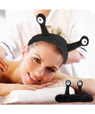 Snail Makeup Headband Cute Snail Spa Headband Soft Elastic Skincare Hair Band Snail Skincare Headband Hair Accessories For Women Girls Washing Face Shower Sports Yoga Beauty (black) - Buy Online on GoSupps.com