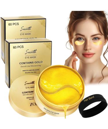 Lktvsy Under Eye Patches Eye Masks for Dark Circles Anti-wrinkle and Firming Gold Collagen Eye Mask is Part of Eye Care Products Suitable for Mature Skin and Brightening the Eye Area Gold 2