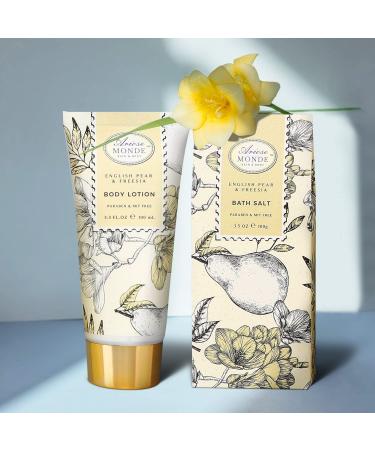 English Pear & Freesia Bath Spa Gift Basket Set for Women & Men - 9 Pc Luxury Body Care Set Including Shower Gel, Bath Salts, Bubble Bath, Body Scrub - Relaxing Gift Idea - Buy Online on GoSupps.com