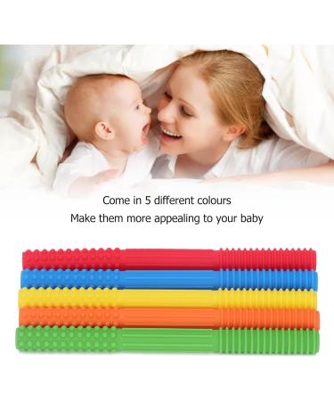 Cyrank 5-Part Baby Bite Tube Toys | Silicone Teething Gel & Cleaning Brush for Toddlers | Safe Fun for Boys & Girls - Buy Online on GoSupps.com