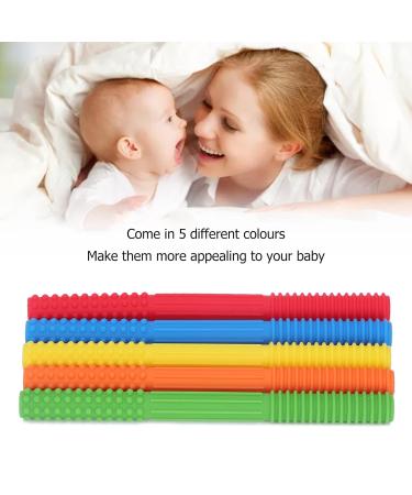 5 Pack Baby Teething Tubes - Bite-Resistant Silicone Chewing Straws for Toddlers & Kids | Safe & Durable Teething Relief - Buy Online on GoSupps.com