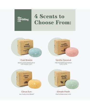 Earthling Co. Vanilla Coconut Shampoo Bar - Plant Based, Paraben and Sulfate Free for All Hair Types - Zero Plastic, Low Waste - Men, Women, Kids - Buy Online on GoSupps.com