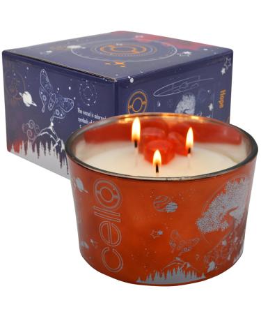 Cello Celestial Large Scented Candles with Cherry Quartz Gemstones. A Crystal Candle The Perfect Astrology Gift. The Ideal Scented Candles Suitable Candles for Men Or Candle Gifts for Women. Cherry Quartz Large - Buy Online on GoSupps.com