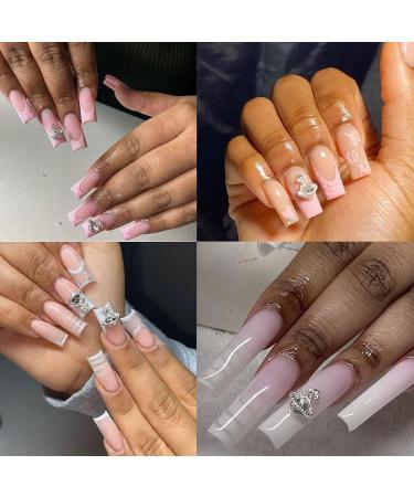 20PCS White Pink Planet Nail Charms with Rhinestones - 3D Shiny Nail Supplies for Women | DIY Nail Decoration Accessories - Buy Online on GoSupps.com