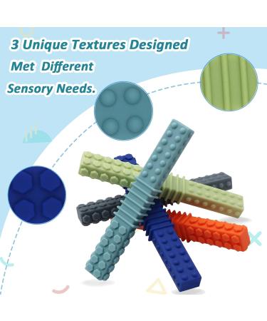 Sensory Chew Toys 5-Pack for Autistic Children - Silicone Chew Tubes for Autism ADHD SPD - Oral Motor Chewy Tool for Special Needs Kids - Colorful B - Buy Online on GoSupps.com