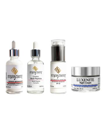 Mayam Beauty Ultimate Glow Bundle 4 Piece Radiance + Firming Skincare Set Serums & Creams
