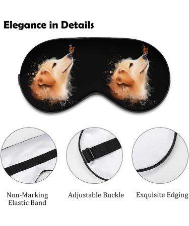 Watercolor Golden Retriever Dog Sleep Mask - Adjustable Strap, Soft Blindfold for Sleeping - Cute Design - 1 Count - Buy Online on GoSupps.com
