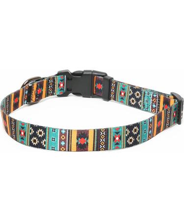 Heele Bohemian Cyan Dog Collar for Small & Medium Dogs - Adjustable Comfortable & Durable | Perfect for Puppies (34-53cm) - Buy Online on GoSupps.com
