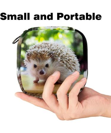 Buy Cute Hedgehog Menstrual Pad Bag with Zipper | Stylish Tampon Pouch for Women & Girls | International Shipping Available - Buy Online on GoSupps.com