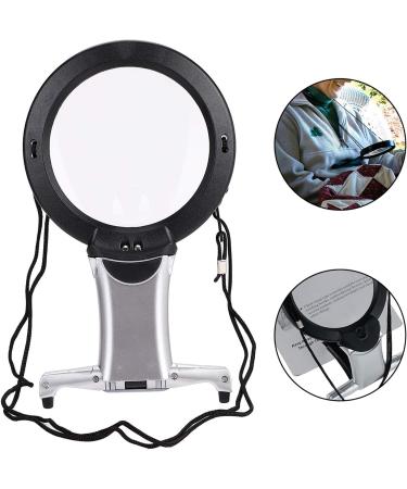 Reading Magnifier 6X Large Handsfree Neck Wear Magnifying Glass with Light 2LED Lamp Giant Desktop Magnifier for Reading Sewing Cross Stitch Repair - Buy Online on GoSupps.com