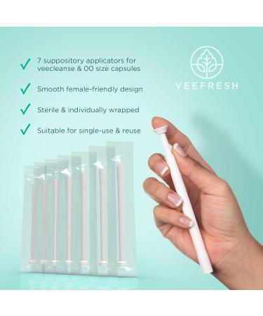 VeeFresh Vaginal Suppository Applicator Pack - 7 Individually Wrapped Applicators for VeeCleanse Pills and Boric Acid Suppositories/Capsules - Size 0 - Buy Online on GoSupps.com