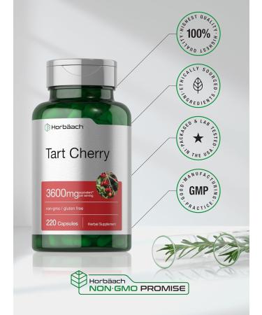 Horb ach Tart Cherry Extract Capsules | 3600mg 220 Non-GMO Gluten-Free Pills | Herbal Supplement for Joint & Sleep Support - Buy Online on GoSupps.com