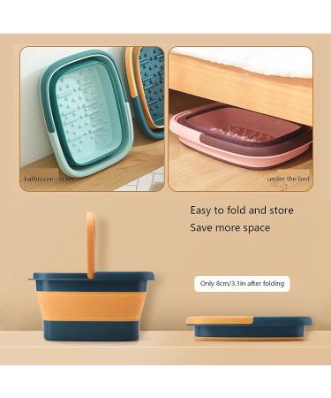 Collapsible 15L Foot Bath Basin with Handle | Portable Green Foot Soak Tub | Durable Plastic Foot Bucket for Massage - Buy Online on GoSupps.com