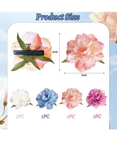 Mezrkuwr 4 Pieces Hawaiian Flower Hair Clips for Women Artificial Flower Clips Hair Accessories for Holiday Beach Party Boho Clips Hairpin for Girls Wedding - Buy Online on GoSupps.com