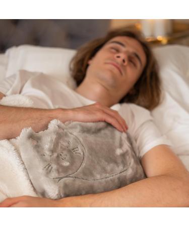 SOXO Plush Hot Water Bottle Cover with Cat Ears for Kids - Neck & Back Pain Relief | Hand Warmer for Period Cramps - Buy Online on GoSupps.com