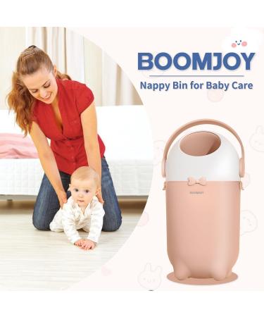 BOOMJOY Diaper Pail - Odor-Proof Baby Diaper Disposal No Refill Costs Use Regular Bags - Pink - Buy Online on GoSupps.com