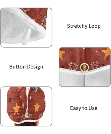 Plaid Hearts & Stars Hair Towel 2 Pack | Super Absorbent Quick Dry Hair Turbans for Women & Girls - Buy Online on GoSupps.com