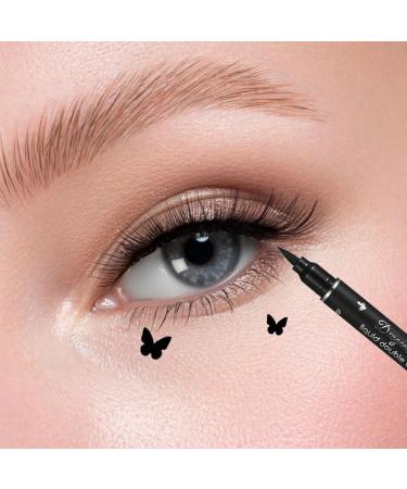Stamp Eyeliner | Smudge Proof Ultra Thin Tip Waterproof Liquid Eyeliner - Double Headed Eye Cosmetics for Travel Dance Parties Black Eye Liner for for Beginners Pochy - Buy Online on GoSupps.com