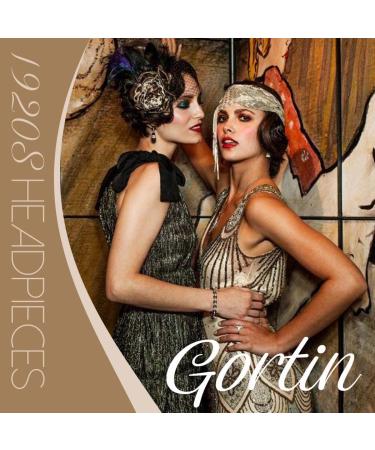 Gortin 1920s Flapper Feather Hair Clip - White Feather Headband for Wedding & Parties - Art Deco Rhiestone Hair Pins - Women's Flapper Hair Accessories - Buy Online on GoSupps.com