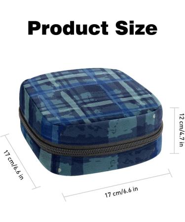 Menstrual Pad Bag with Zipper | Checkered Texture Ladies Napkin & Tampons Pouch for Women & Girls - Buy Online on GoSupps.com