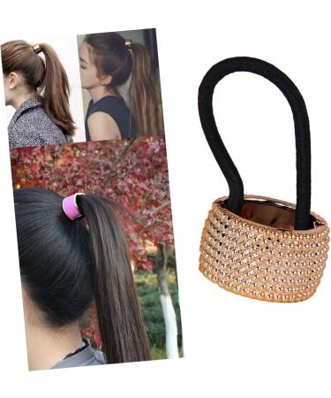 MERRYHAPY Ponytail Cuff Clear Elastic Hair Bands Ponytail Holder Gold Hair Accessories Hair Ties for Women Ponytail Tie Women Hair Accessories Beads for Braids Wig Girl Women's - Buy Online on GoSupps.com