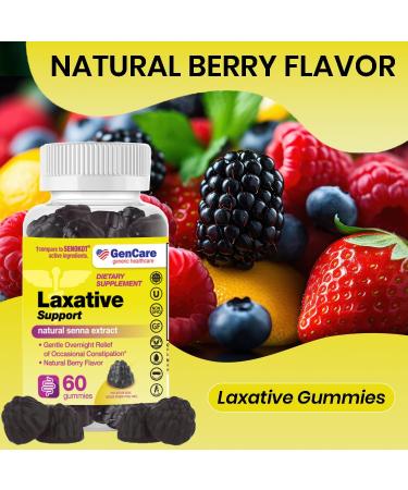 GenCare Laxative Support Gummies | Natural Senna Extract | Gentle Overnight Relief for Occasional Constipation | Non-GMO | 60 Gummies for Adults & Kids 6 - Buy Online on GoSupps.com
