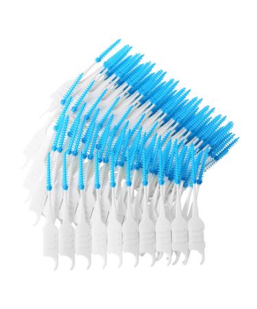 200 pieces Box Dental Brush Stick Toothpick Soft Silicone Double -sided toothpick mouth care 6 sets silicone kitchen utensils and tools blue unit size
