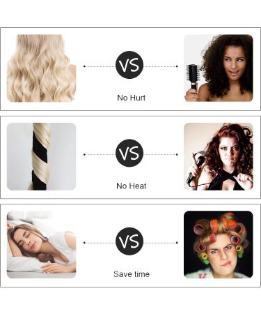 AOT Heatless Curlers Headband - Flower Patten Elastic Hair Band for DIY Soft Wave Curls - No Heat Rollers Rod for Long & Medium Hair (Black) - Buy Online on GoSupps.com