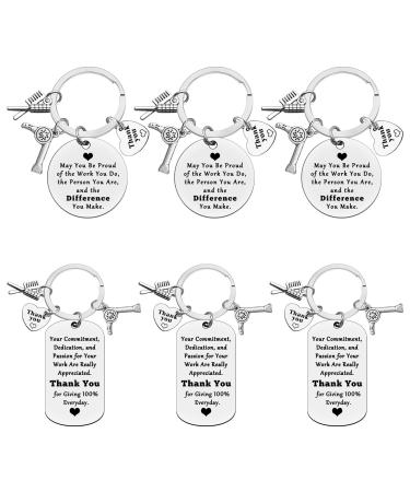 Xiahuyu 6 Pcs Hairdresser Gifts Hairdresser Keychain Hair Stylist Appreciation Gifts Cosmetologist Gift Thank You Gifts for Hair Dresser Stylists Barber Christmas Birthday Leaving Retirement Gifts