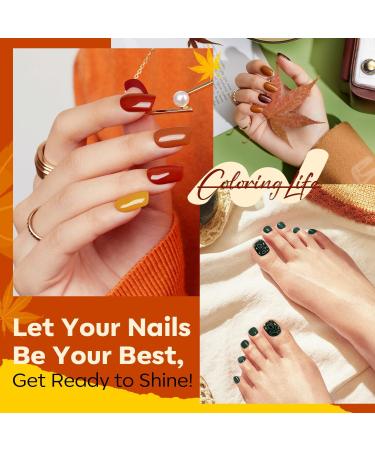 Modelones Nail Polish Set 6 Colors Fall Winter Yellow Orange Nail Polish Kit Quick Dry Nail Polish Black Green Long Lasting Nail Polish Manicure Diy Home Salon For Women Red Green Orange - Buy Online on GoSupps.com