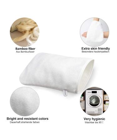 PHOGARY 10 Pack Microfiber Body Wash Mitts - Reusable European Style Makeup Remover Gloves - White - 6.8 inch - Buy Online on GoSupps.com