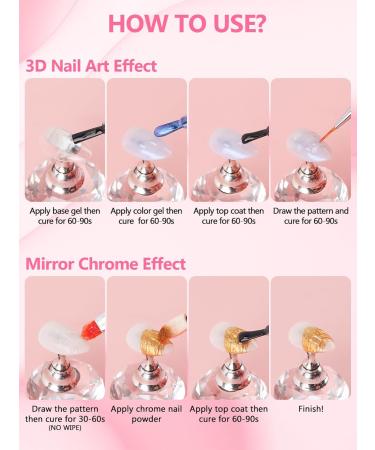  EBANKU EBANKU 3D Semi-Solid Sculpting Nail Gel Chrome Finish Nail Art Gel Sculpting Gel for Nail Art Anti-Fludge Formula No Wipe Required - Buy Online on GoSupps.com