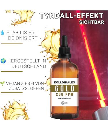Or collo dal 200 ppm (100 ml) - Dispersion Premium en verre brun pharmaceutique avec pipette de pr cision - Technologie de particules les plus fines - Mat riaux certifi s - Manna Colloidal Gold - Buy Online on GoSupps.com