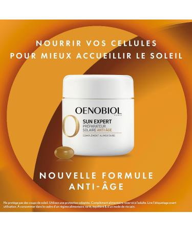OENOBIOL Sun Expert Anti-Aging Sun Preparer - Proven Anti-Aging Effectiveness - Enhanced Cell Protection - Promotes Intense and Radiant Tan - Food Supplement 30 Capsules - 1 Month - Buy Online on GoSupps.com