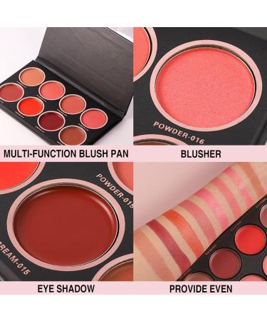 Blush Makeup Cream 8 Colors Make up Blush Palette Long Lasting Face Blush Palette for Light Skin Dark Skin Natural Make Up Blushing Set Cheeks Bright Blush Powder Dtt - Buy Online on GoSupps.com