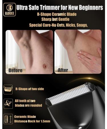 ENSSU Men's Body Hair Trimmer with Light | No Nicks Ball Trimmer | Waterproof Pubic Groin Hair Groomer | Rechargeable with LED Display - Buy Online on GoSupps.com