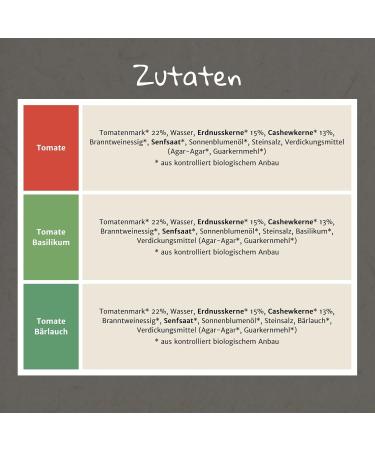 Vegannett Organic Cashew & Peanut Spread (Tomato) 6x135g - Hearty Vegan Craftsmanship with Regional Vegetables & Exotic Spices | No Additives - Buy Online on GoSupps.com