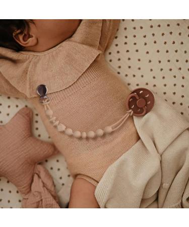Silicone Dummy Clip Set for Teething Baby - Beige Oatmeal, Pastel Blue & Glacier Grey | Binky Holder for Boys and Girls - Flexible Soother Chain - Unisex Newborn Dummies - 1-Piece Design - Buy Online on GoSupps.com