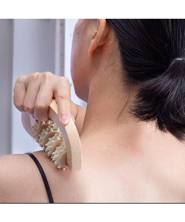 EVIDECO French Home Goods: Natural Wood Body Massager with 4 Rotating Rollers for Ultimate Wellbeing - International Shipping Available - Buy Online on GoSupps.com