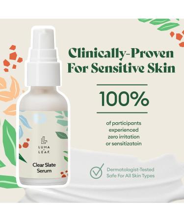 LUMA & LEAF Clear Slate Niacinamide Serum for Face Redness & Acne Relief with Bakuchiol & Aloe Vera Hydrating Vegan Daily Face Serum for Oily & Combination Skin - Buy Online on GoSupps.com