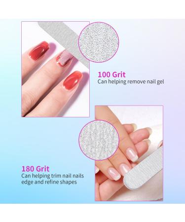 100/180 Nail Files - 20 Washable & Reusable Files for Gel & Natural Nails - Ideal for Men & Women (White/Black) - Buy Online on GoSupps.com