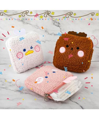 Jeffdad Sweet Women's Storage Pocket - 3 Portable Tampon Bags | Plush Period Bag for Girls | Stylish Mini Collector Cultural Bags - Buy Online on GoSupps.com