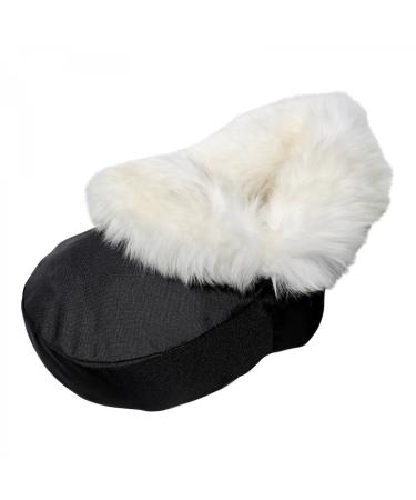 Lambskin - FOOT WARMER cuddly Merino fur natural fur color black/white